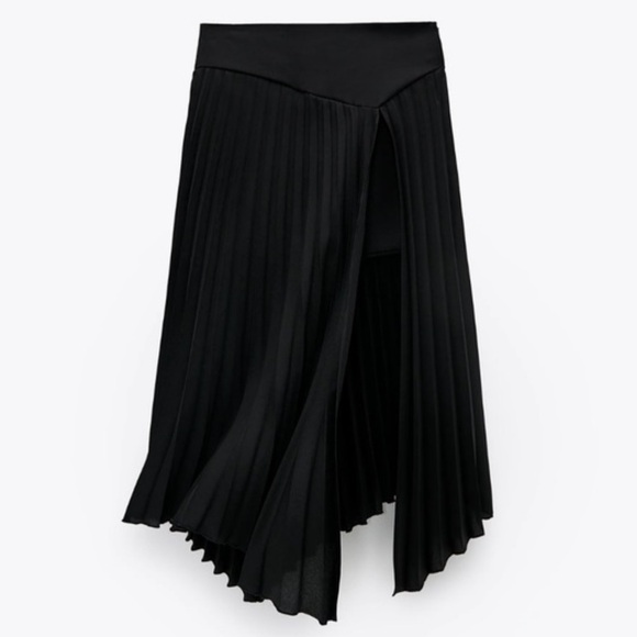 ZARA Pleated Midi Skorts - Black - Small - Picture 5 of 13